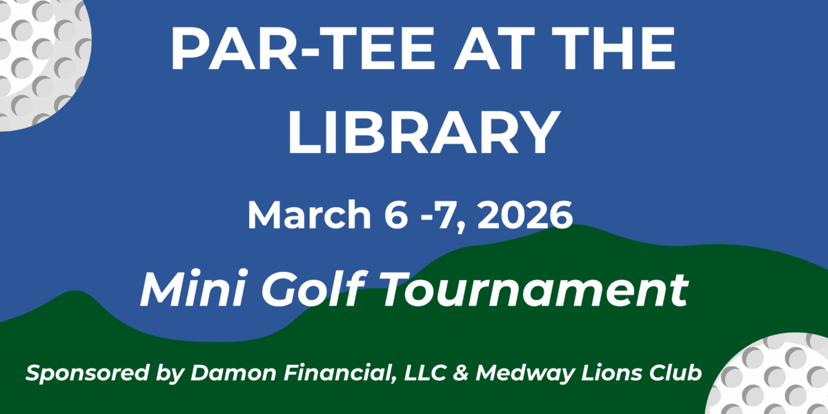 part tee at the library banner